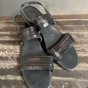 Black leather 12N sandals EUC!